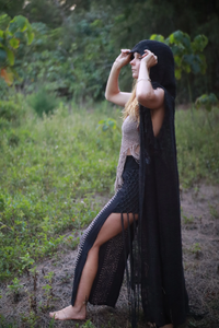 Long Slit Skirt with Tribal Block Print