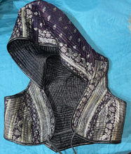 Load image into Gallery viewer, Hooded Silk Sari Brocade Vest