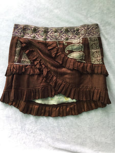 Indian Silk Sari Adjustable Mini Skirt