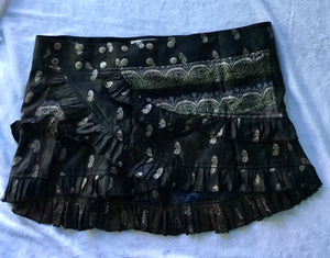 Indian Silk Sari Adjustable Mini Skirt