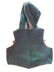 Hooded Silk Sari Brocade Vest