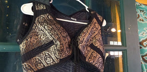 Hooded Silk Sari Brocade Vest
