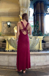 Long Tank Dress with Woven Strappy Back