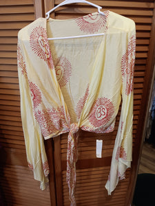 Om Crop Wrap Top