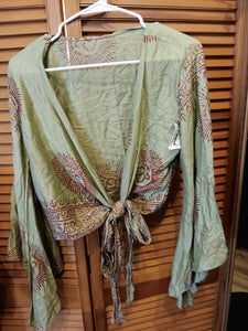 Om Crop Wrap Top