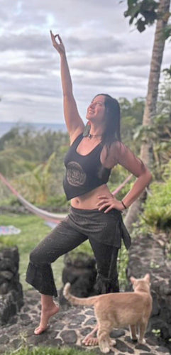 Asymmetrical Sri Yantra Lotus Crop Top
