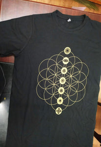 Mens Flower of Life and Chakras T-Shirt
