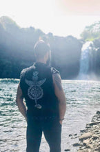 Load image into Gallery viewer, Thick Cutoff Denim Sacred Geometry Vest