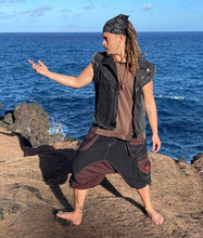 Load image into Gallery viewer, Men&#39;s Long Drop Crotch Shorts with Shiva Trident