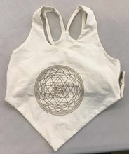 Load image into Gallery viewer, Asymmetrical Sri Yantra Lotus Crop Top