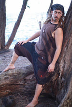 Load image into Gallery viewer, Men&#39;s Long Drop Crotch Shorts with Shiva Trident Embroidery