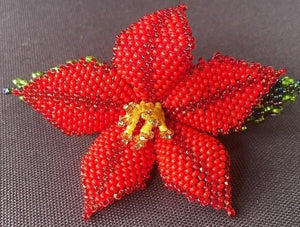 Mayan Beaded Flower Barrette