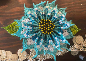 Beaded Mayan Flower Hair Clip