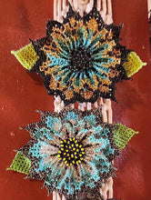 Load image into Gallery viewer, Beaded Mayan Flower Hair Clip