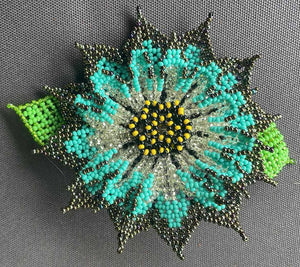 Beaded Mayan Flower Hair Clip