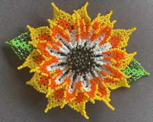 Load image into Gallery viewer, Beaded Mayan Flower Hair Clip