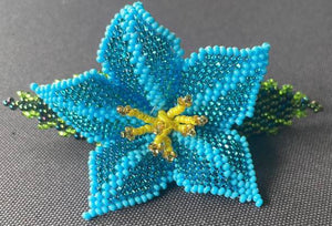 Mayan Beaded Flower Barrette