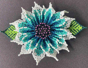 Beaded Mayan Flower Hair Clip