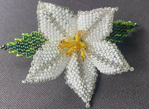 Mayan Beaded Flower Barrette