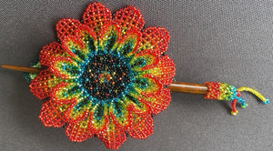 Beaded Flower Hair Pin