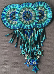 Beaded Suns and Stars Hair Clip