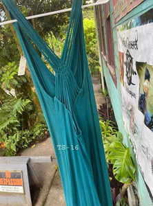 Long Tank Dress with Woven Strappy Back