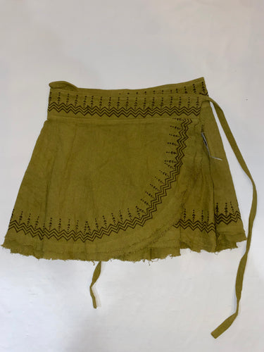 Blockprint Cotton Short Wrap Skirt
