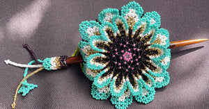 Beaded Flower Hair Pin