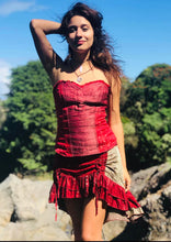 Load image into Gallery viewer, Indian Silk Short Cinched Skirt
