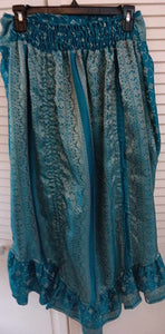 Indian Silk Sari High-Low Adjustable Skirt