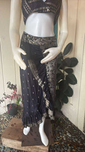 Long Indian Silk Sari Adjustable Skirt