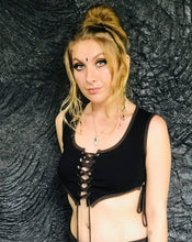 Load image into Gallery viewer, Organic Cotton Lace-up Crop Top