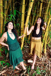 Hemp Raw Cotton Block Print Skirt