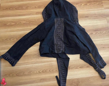 Load image into Gallery viewer, Hooded Block Print Wrap Jacket