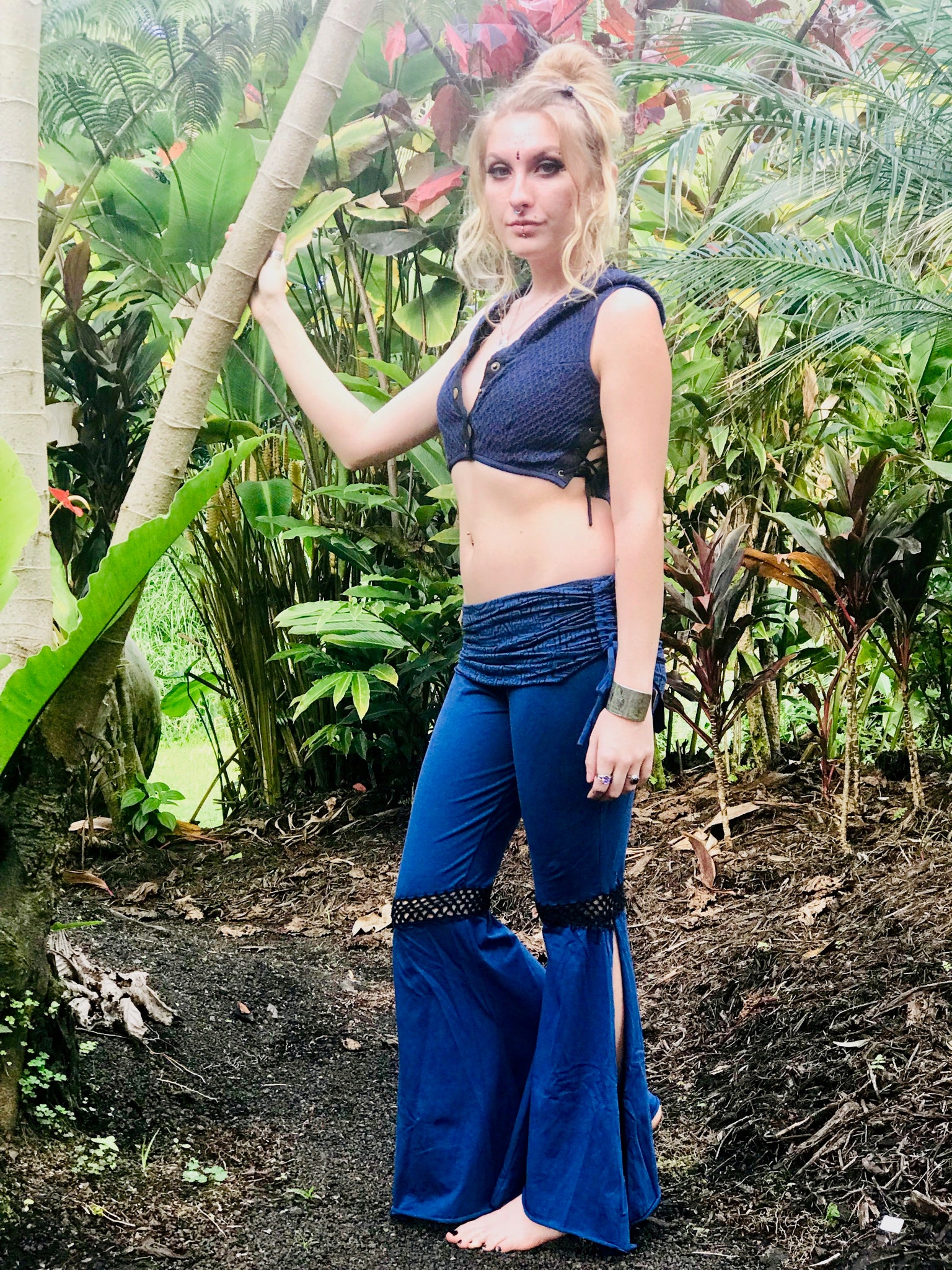 Shipibo Print Crochet Yoga Pants with Skirt Waist Mystic Closets