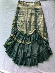 Indian Silk Sari High-Low Adjustable Skirt