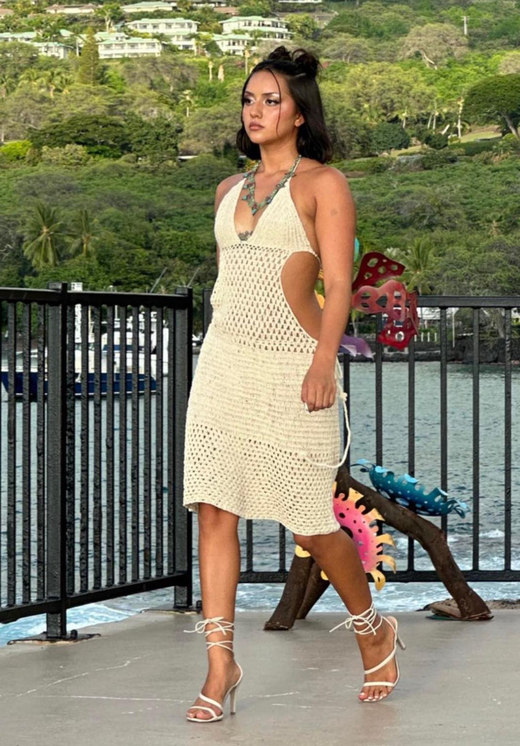 Crotchet Open Back Dress