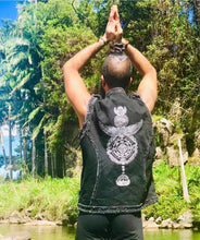 Load image into Gallery viewer, Thick Cutoff Denim Sacred Geometry Vest