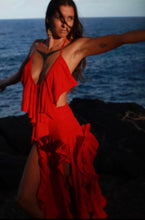 Load image into Gallery viewer, Red Flowy Salsa Dress