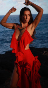Red Flowy Salsa Dress