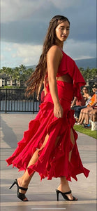 Red Flowy Salsa Dress