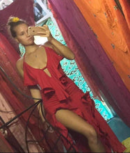 Load image into Gallery viewer, Red Flowy Salsa Dress