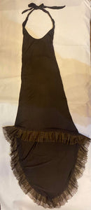 High-Low Halter Dress with Lace