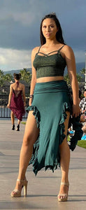 Long Lycra Skirt with Ruffles