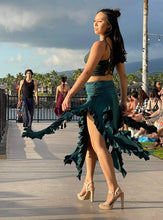 Load image into Gallery viewer, Long Lycra Skirt with Ruffles