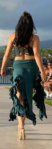 Long Lycra Skirt with Ruffles