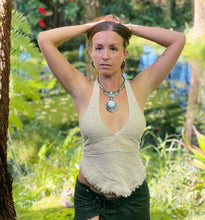 Load image into Gallery viewer, V Halter Top with Lace and Fringe