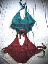 Load image into Gallery viewer, V Halter Top with Lace and Fringe