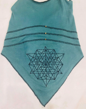 Load image into Gallery viewer, Sacred Geometry Halter V Top with Hood
