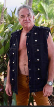 Load image into Gallery viewer, Thick Cutoff Denim Sacred Geometry Vest